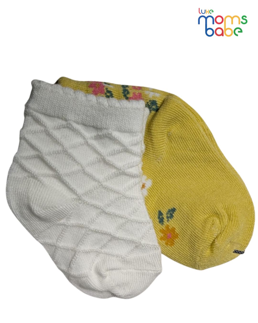 baby socks white & yellow