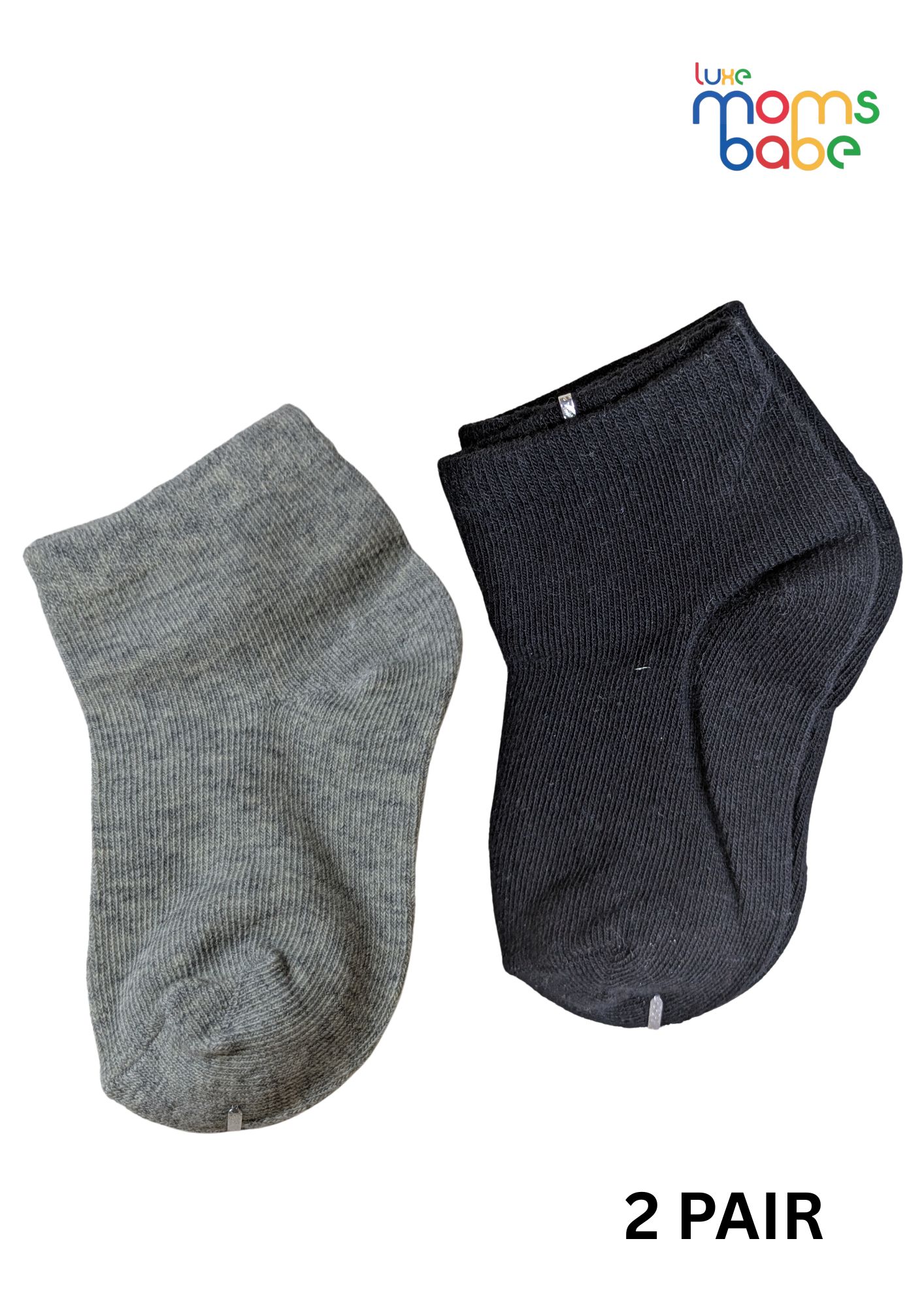 baby socks gray & black