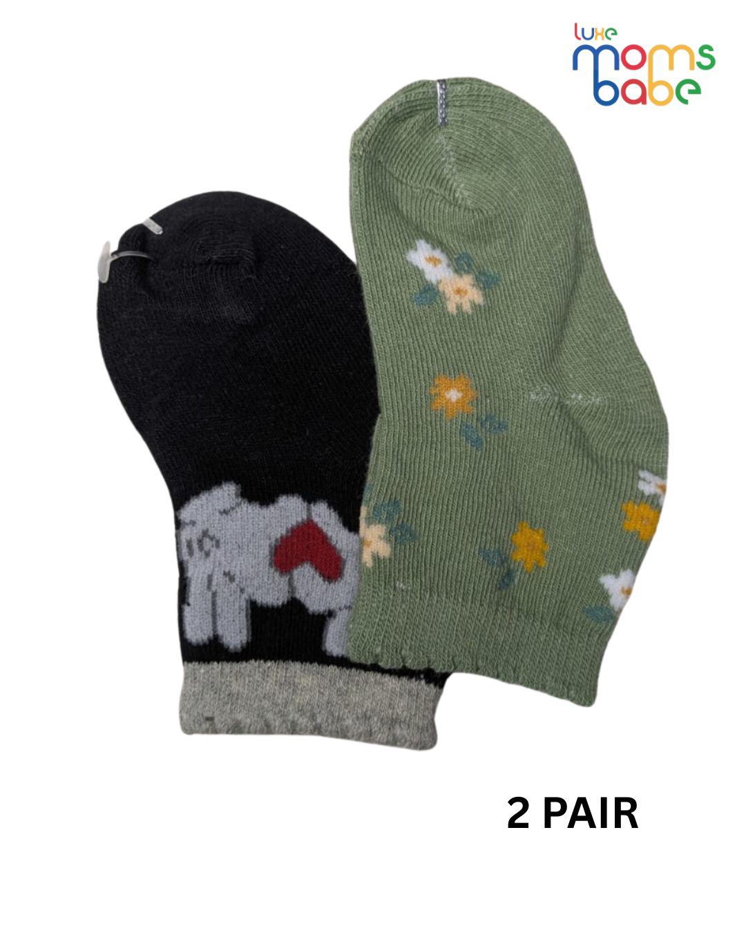 baby socks black & green