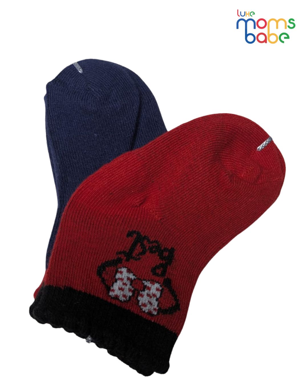 baby socks red & navy blue