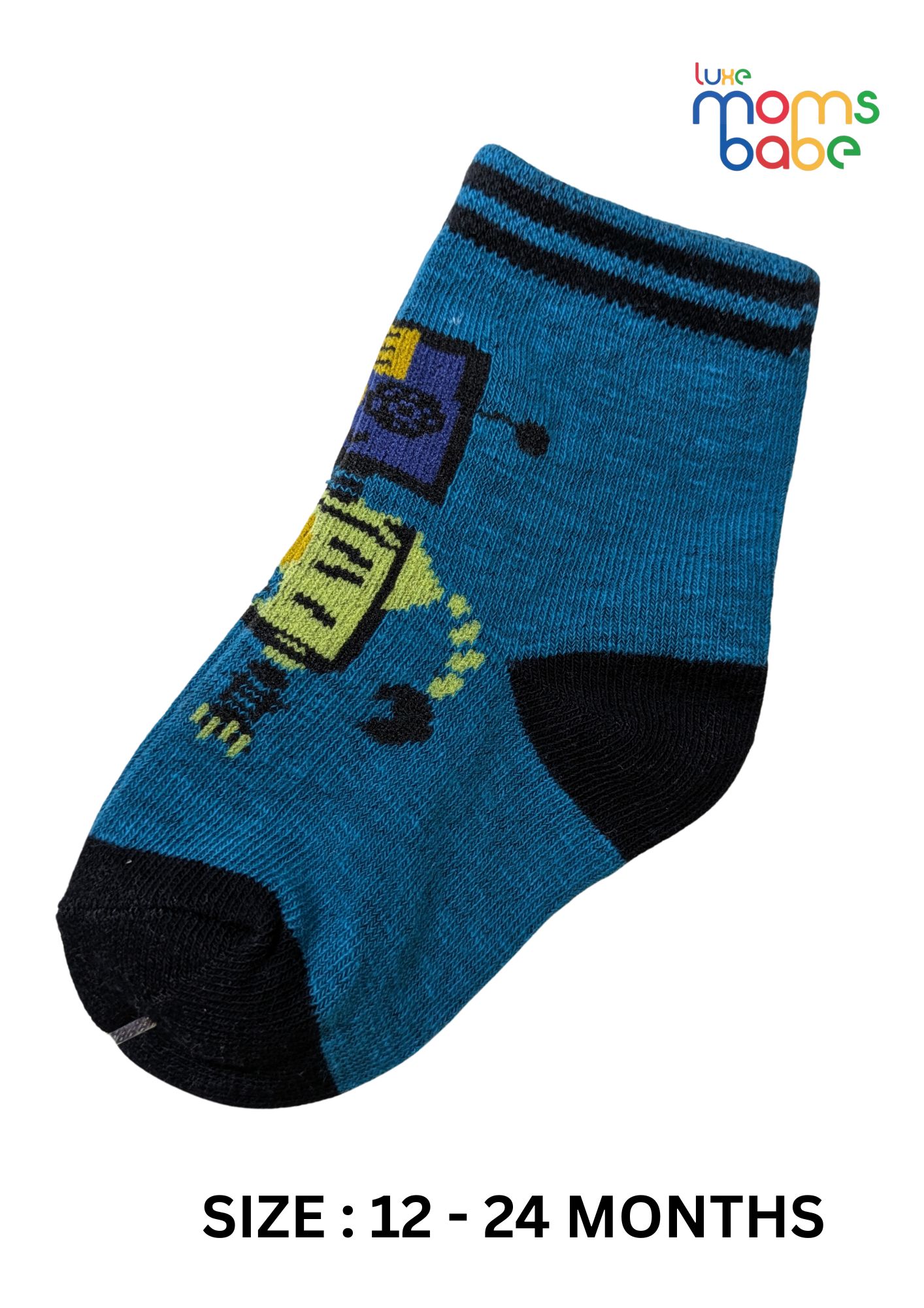 baby socks cream & dark blue baby socks cream & dark blue