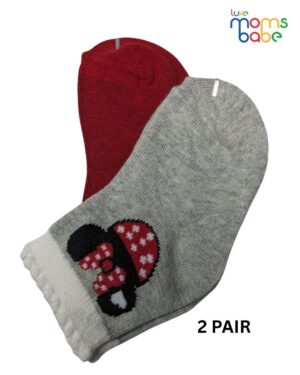 baby socks red & gray