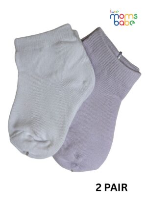 baby socks light purple & white