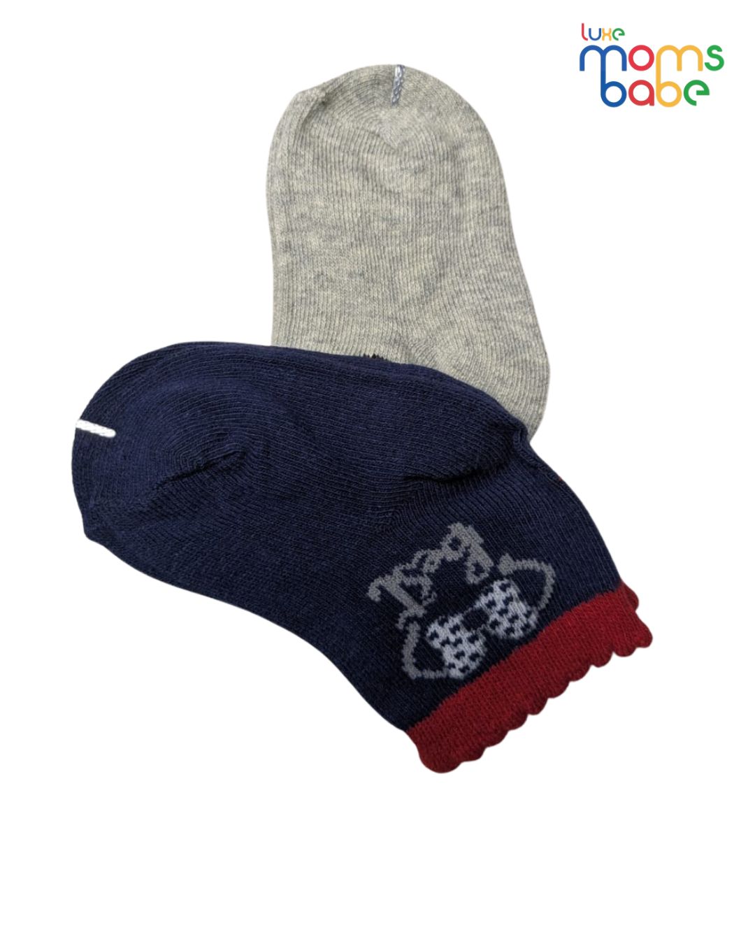 baby socks gray & navy blue