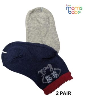 baby socks gray & navy blue