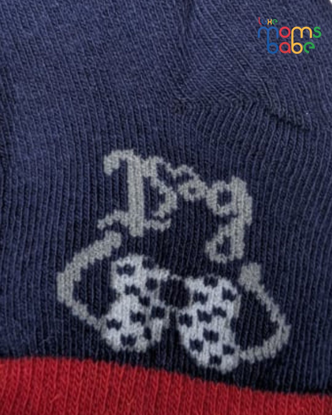 baby socks gray & navy blue