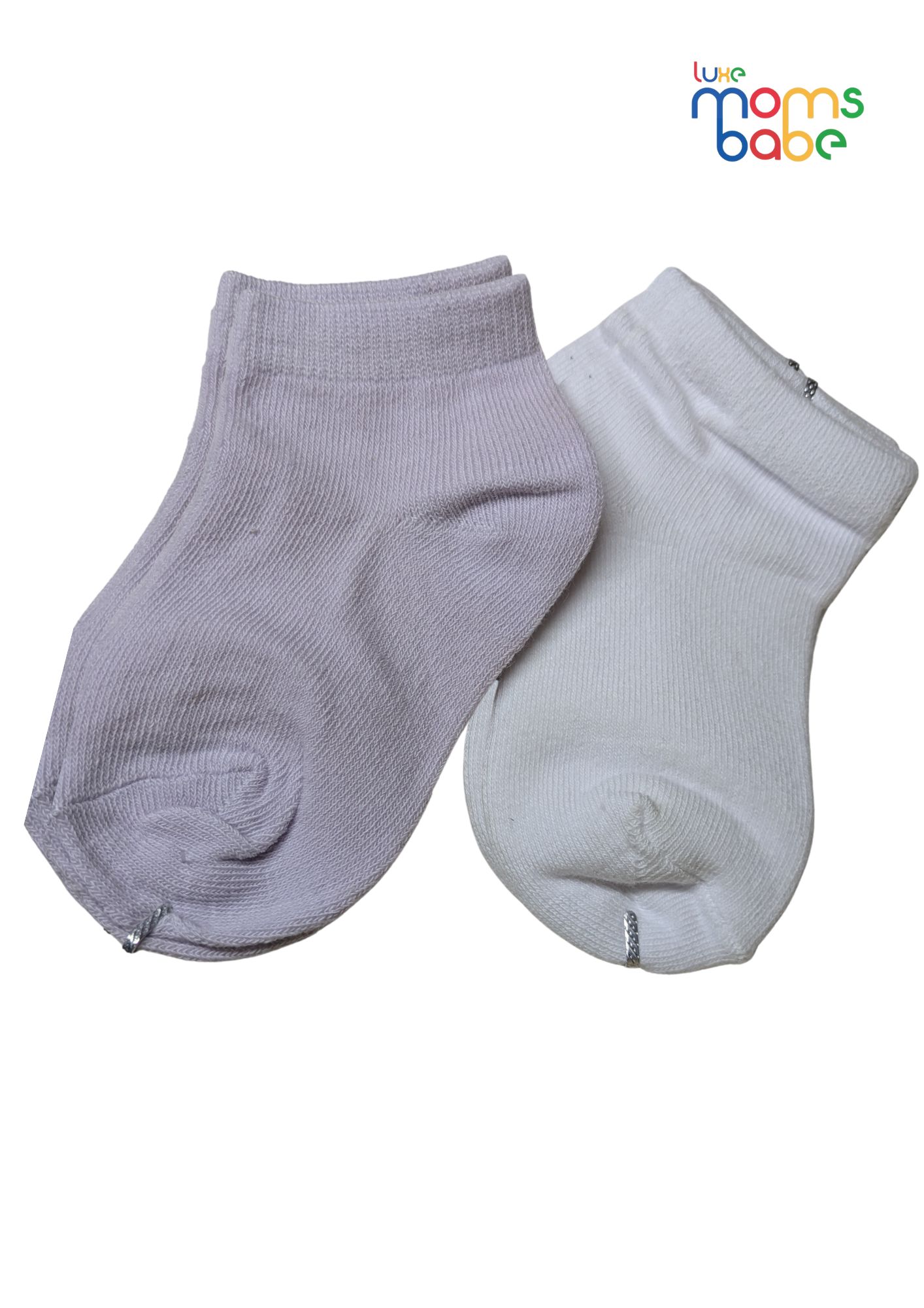 baby socks light purple & white