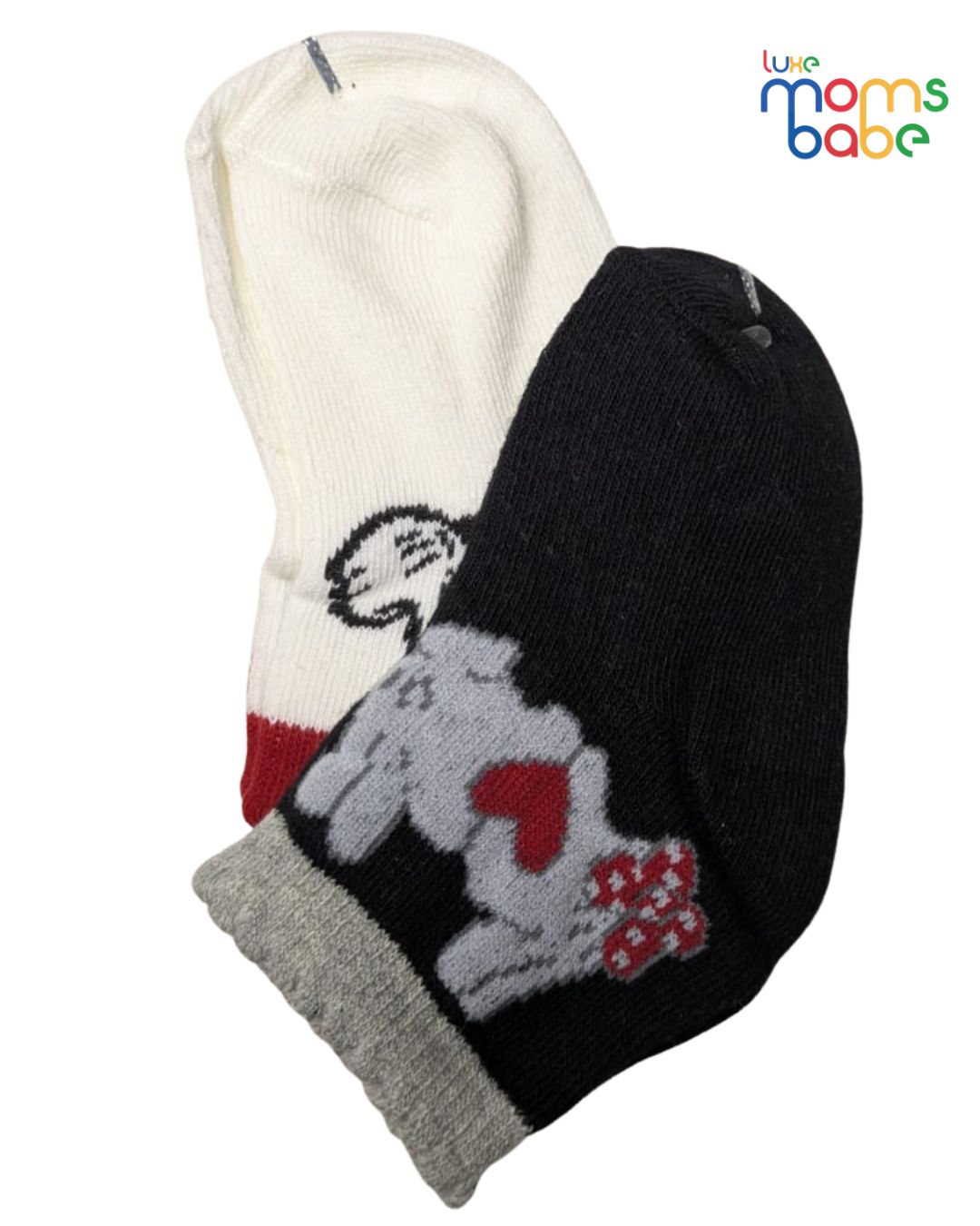 baby socks white & black