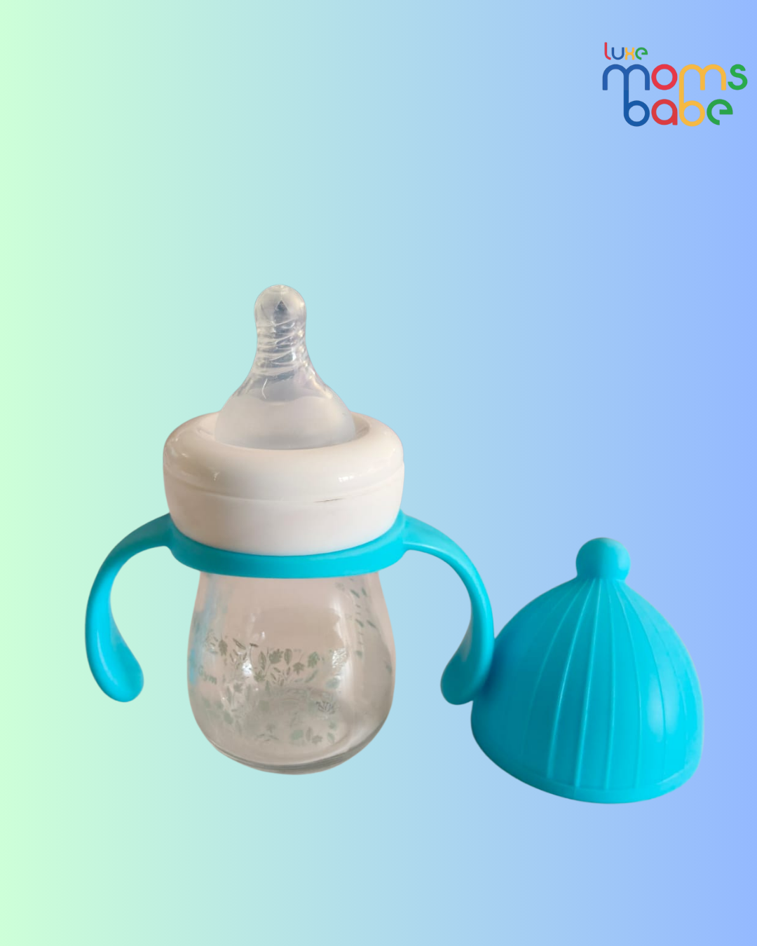 baby feeding glass bottle with handles