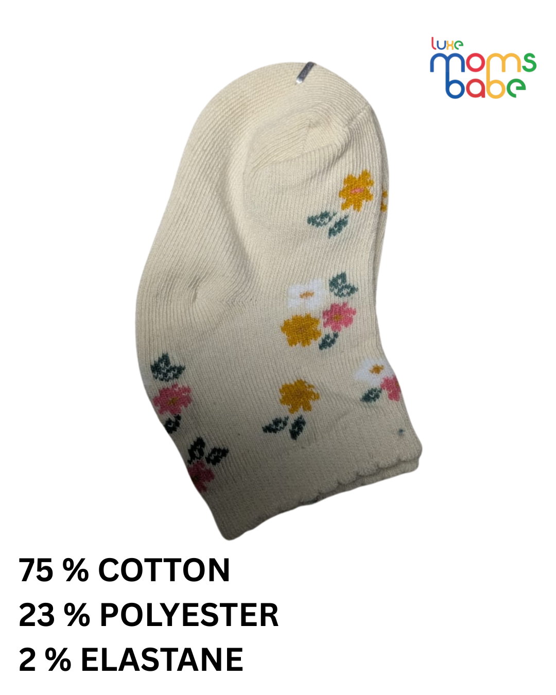 baby socks yellow & cream