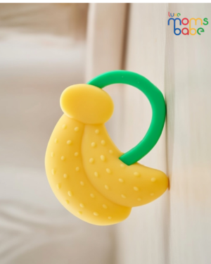 baby's banana shaped silicone baby teether.