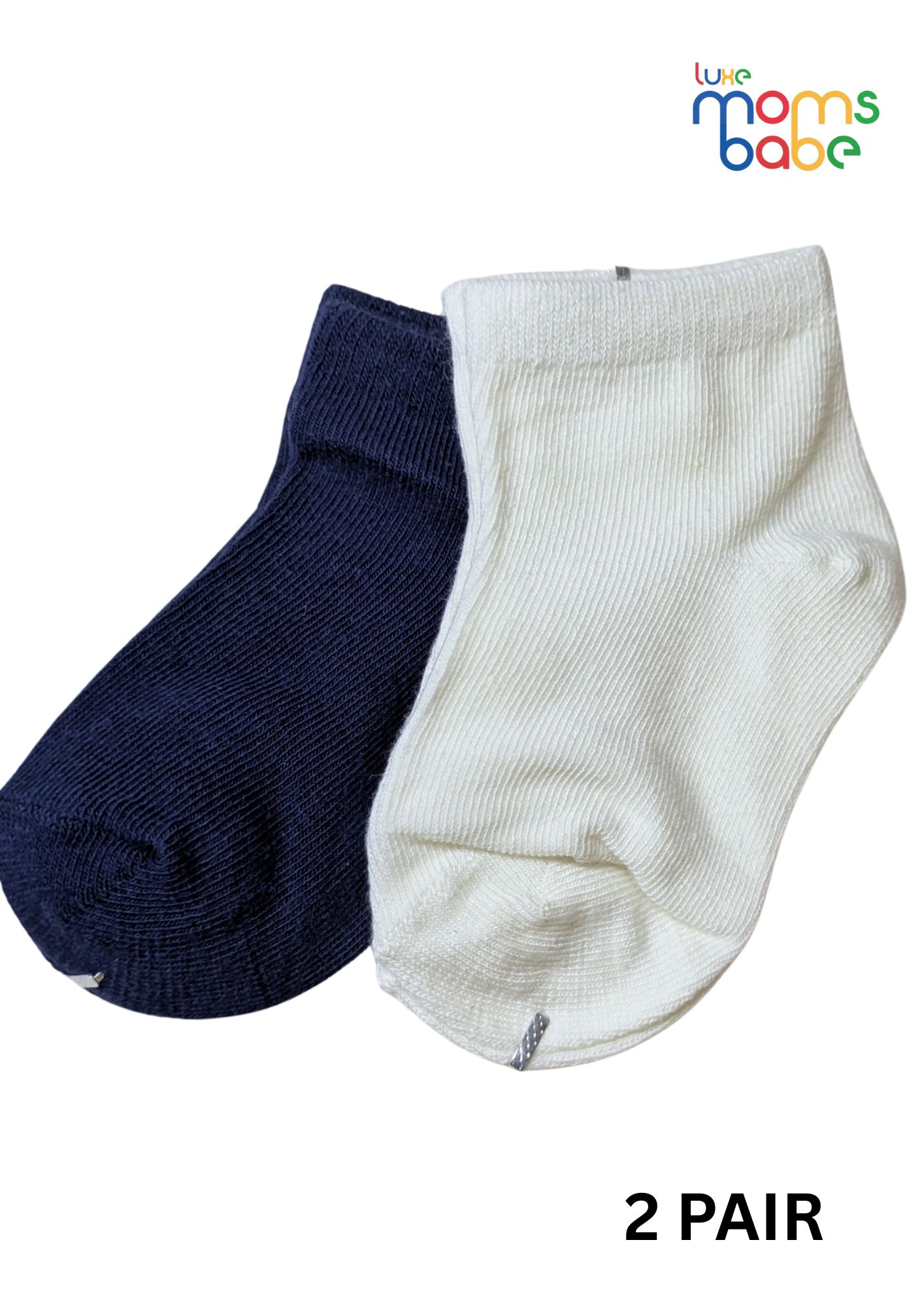 baby socks navy blue & white