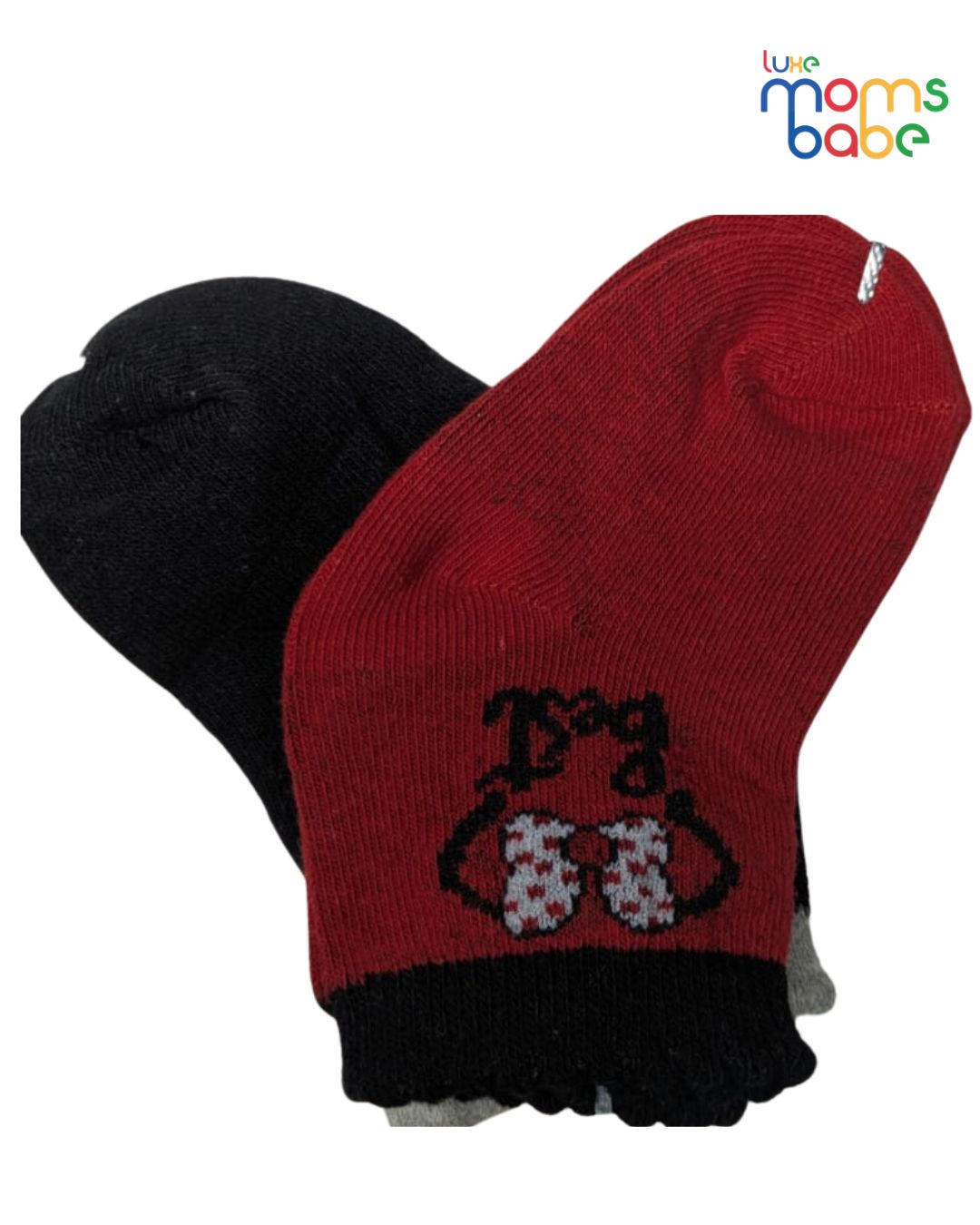 baby socks red & black