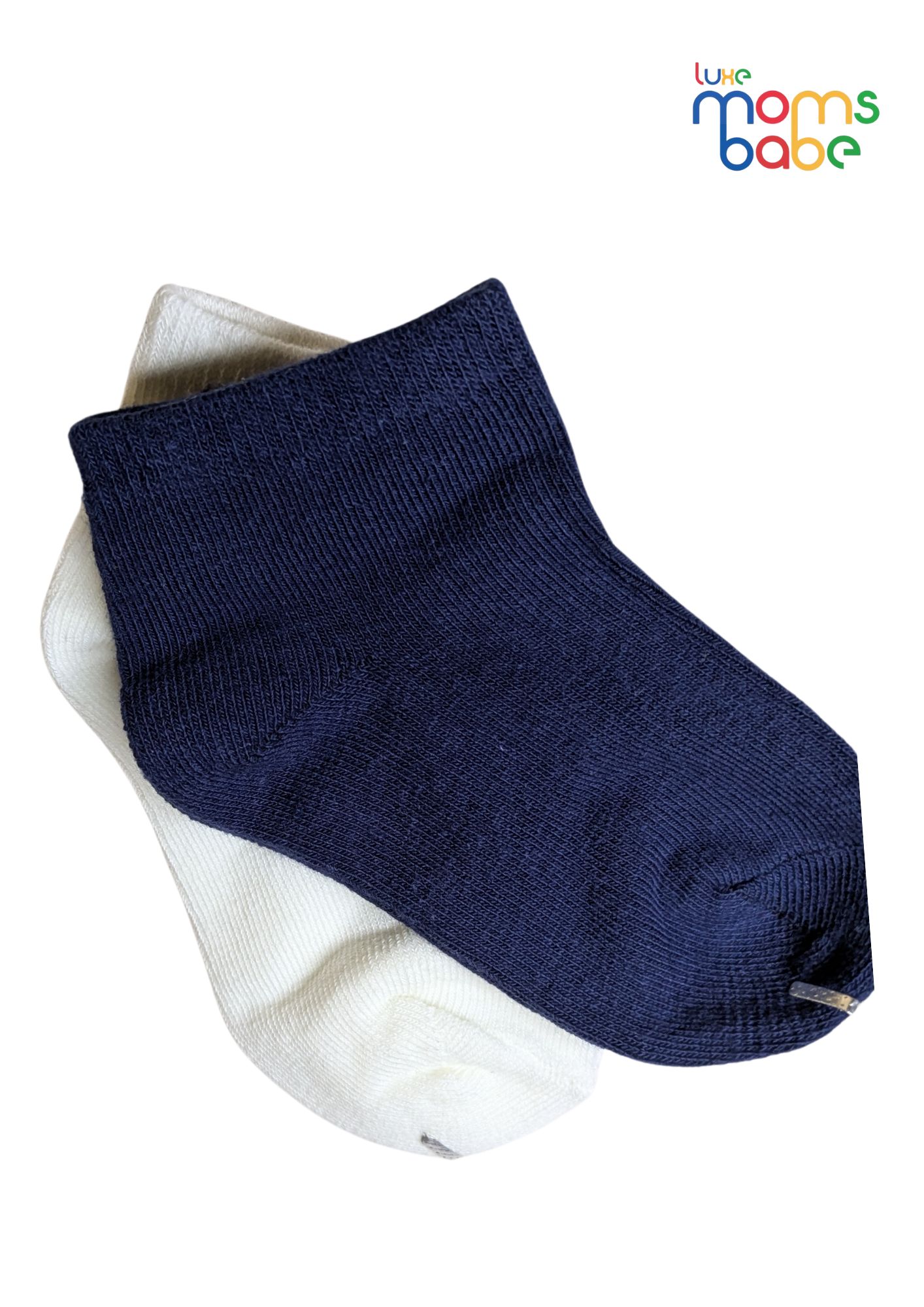 baby socks navy blue & white