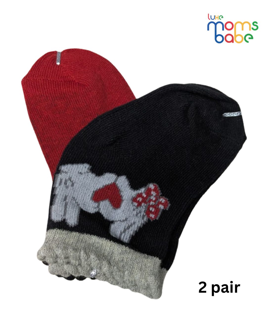 baby socks red & black