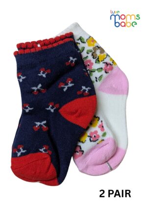 baby socks white & navy blue