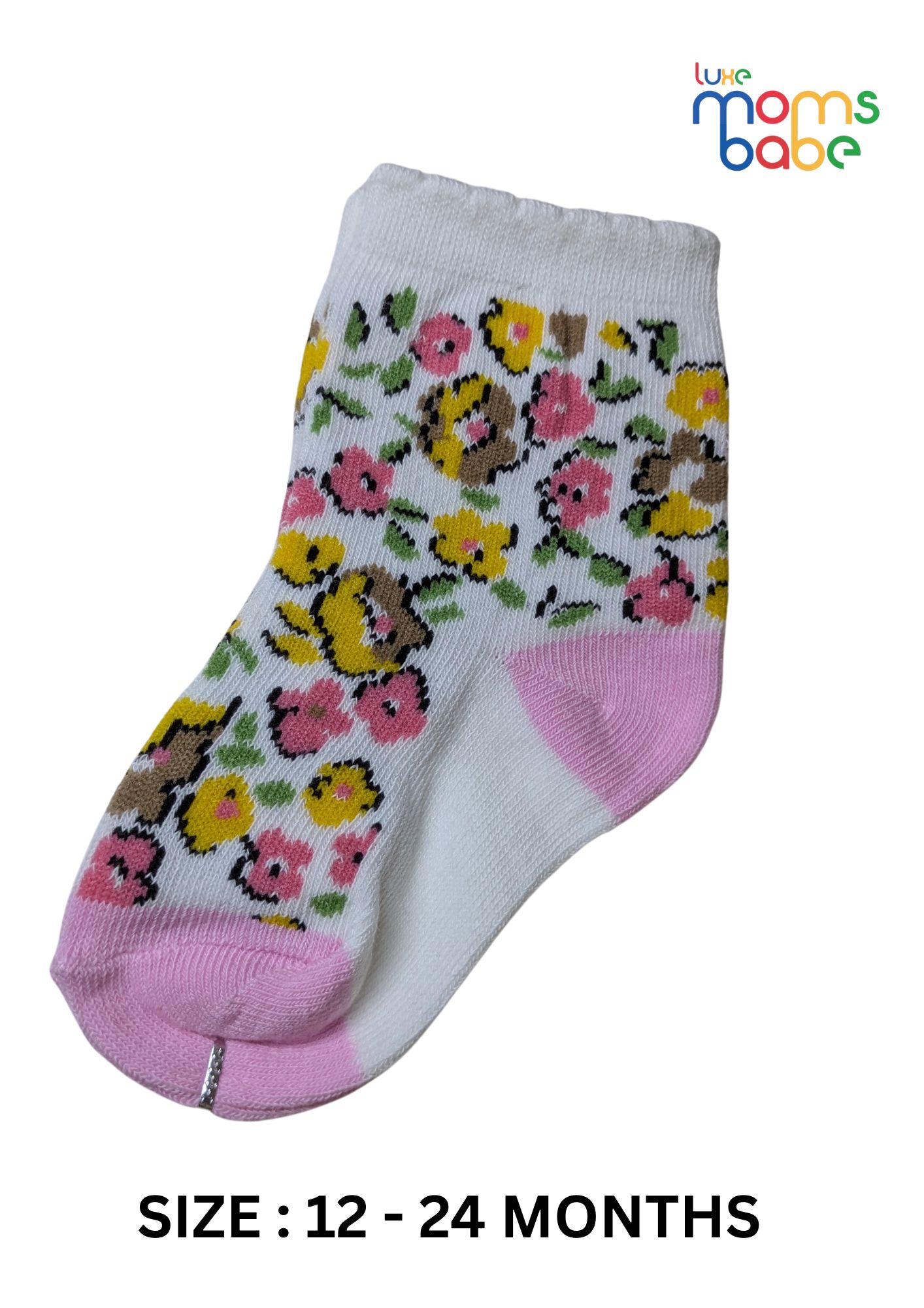 baby socks white & navy blue