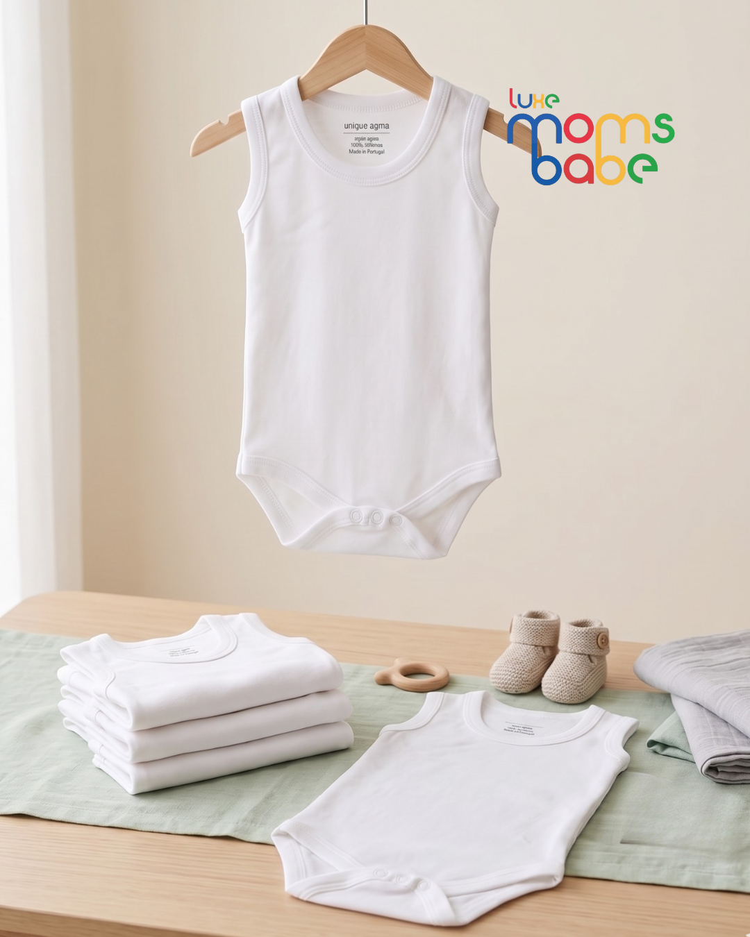 baby bodysuit innerwear – white soft cotton