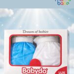 baby waterproof diaper pants (nappy covers) luxe moms babe (blue & white in 1 set)