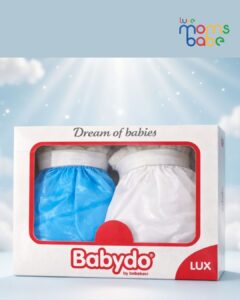 Baby waterproof diaper pants (nappy covers) Luxe Moms Babe (Blue & White in 1 Set)