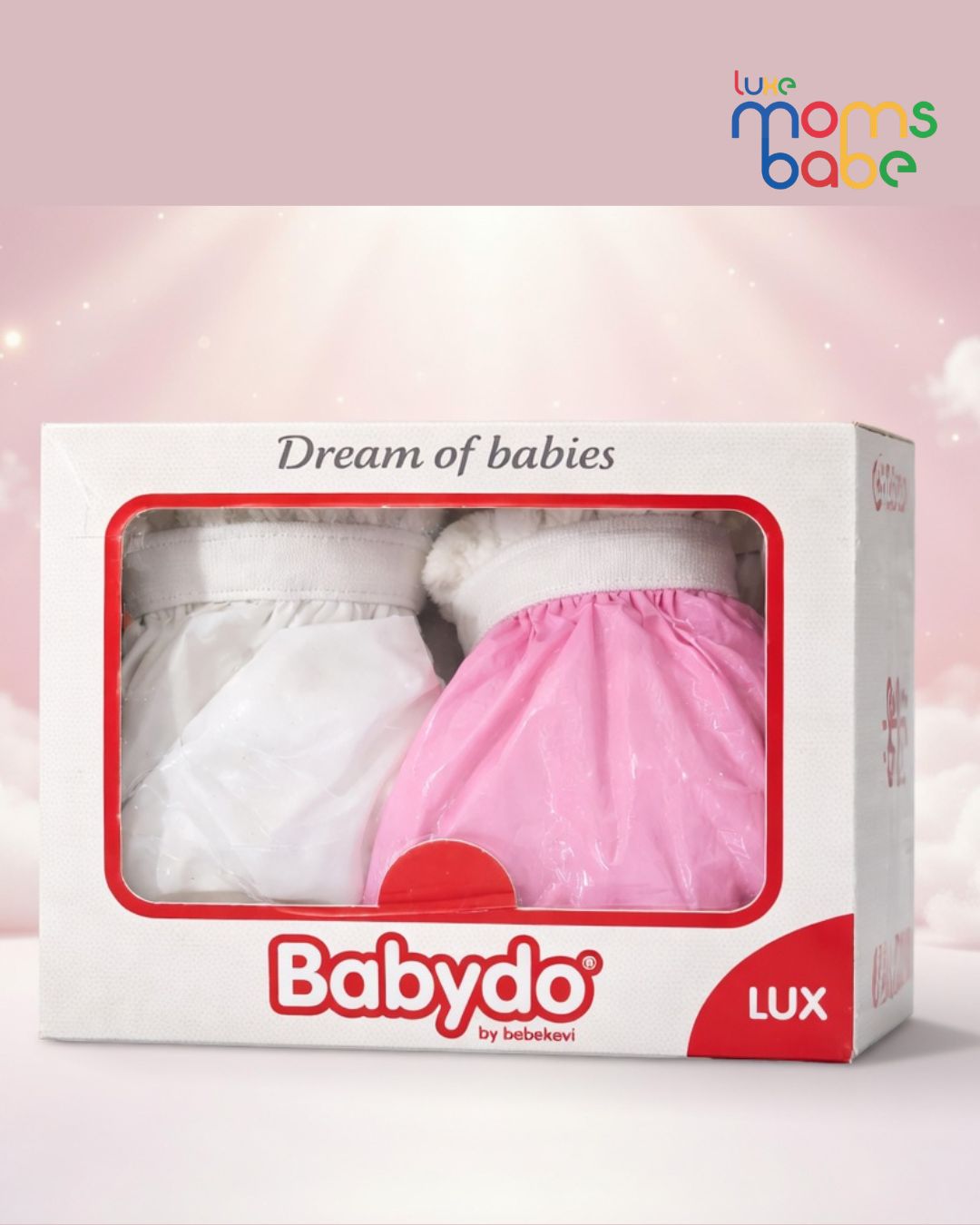 baby waterproof diaper pants (nappy covers) luxe moms babe ( pink & white in 1 set)