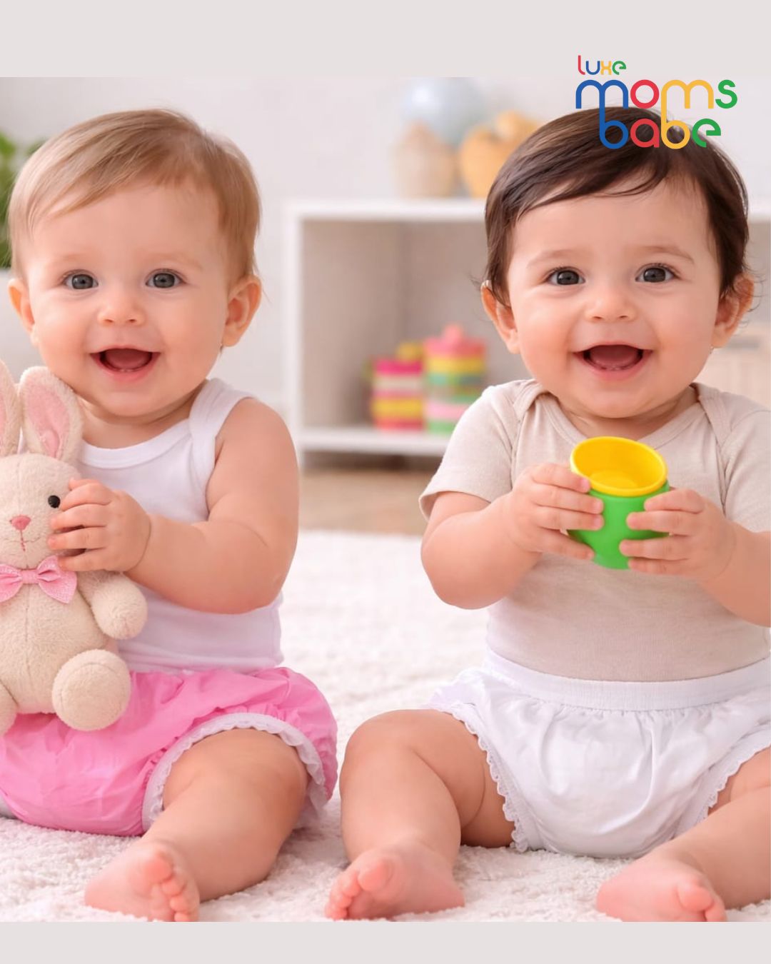 baby waterproof diaper pants (nappy covers) luxe moms babe ( pink & white in 1 set)