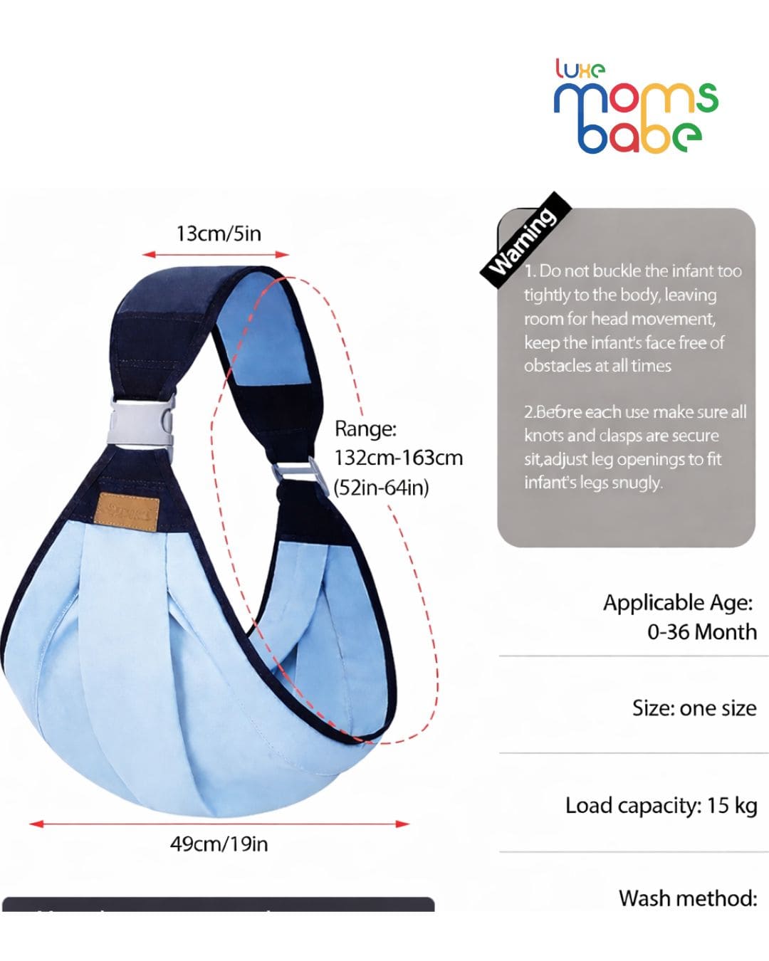 baby carry bag slings adjustable baby carrying wrap with thick shoulder straps for 0 24 months