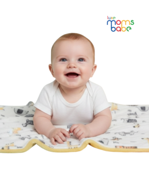 baby dinosaur print reversible blanket – soft, warm & cozy