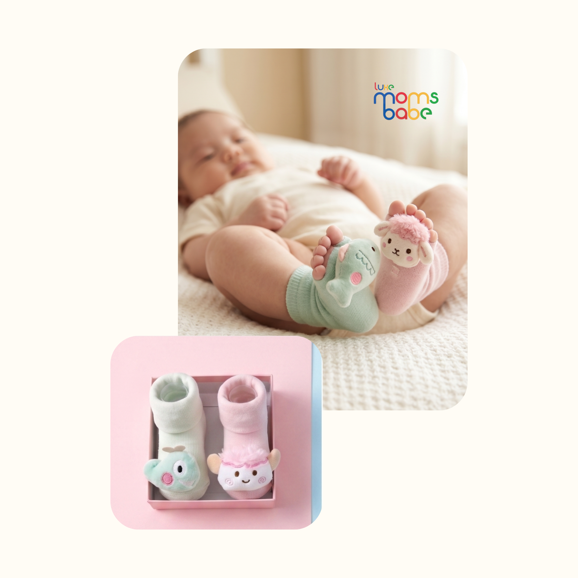 3d cartoon baby socks – soft hosiery cotton anti skid infant booties (0–12 months)