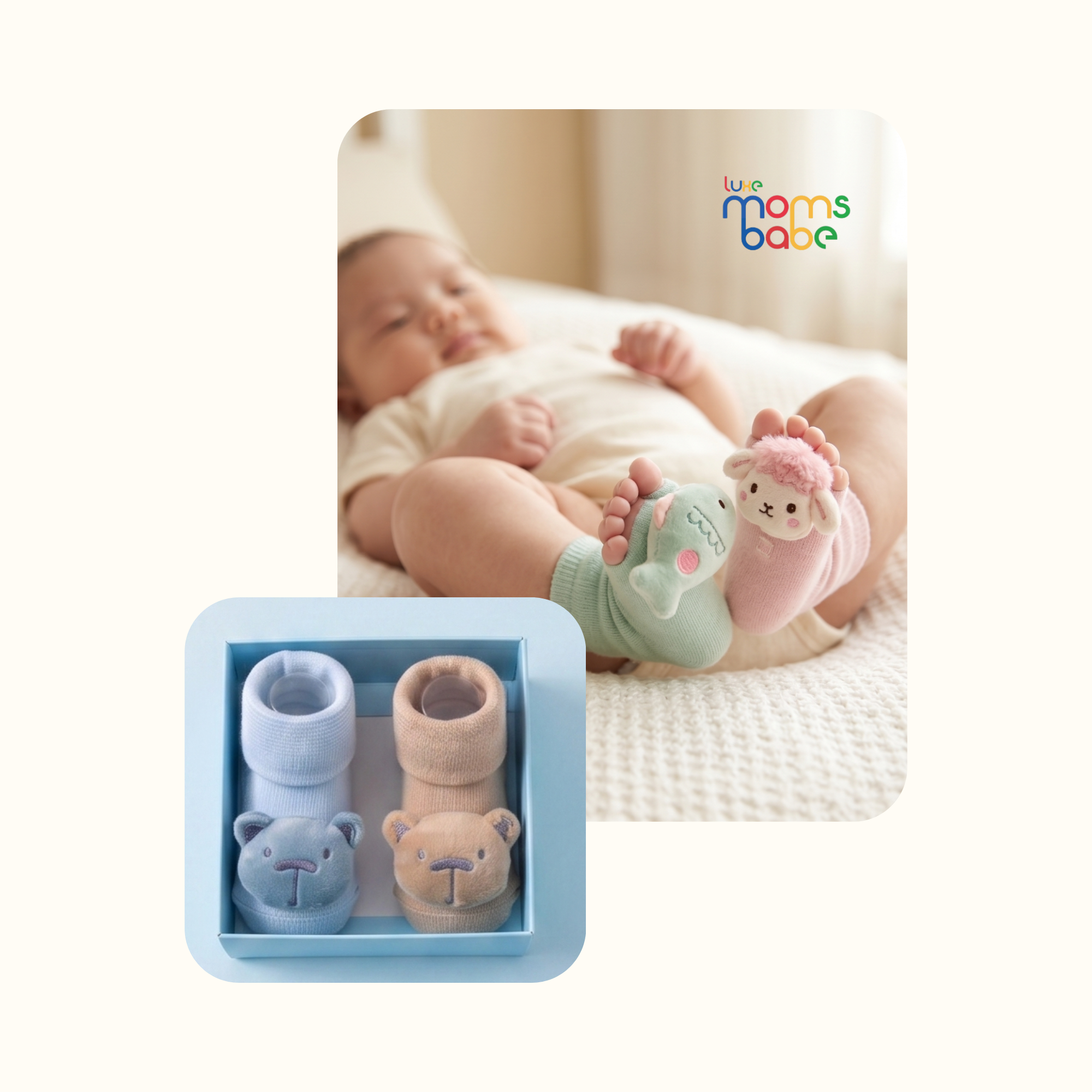3d cartoon baby socks – soft hosiery cotton anti skid infant booties (0–12 months)