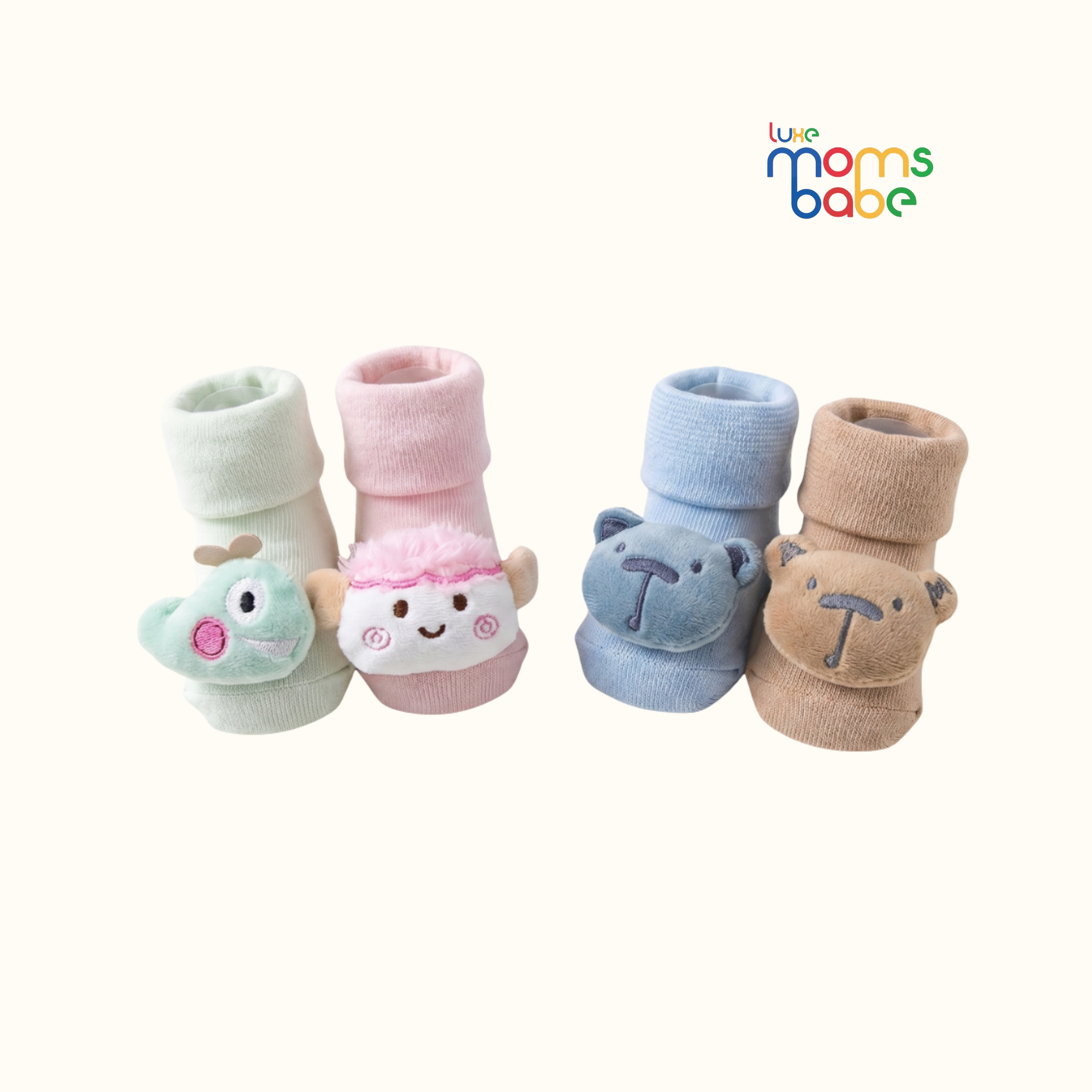 3d cartoon baby socks – soft hosiery cotton anti skid infant booties (0–12 months)