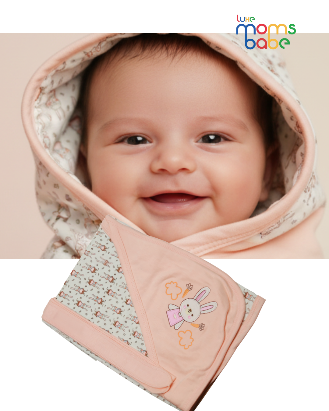 soft cotton baby hooded swaddle wrap – sports print, blue peach pink | newborn blanket & bath towel soft cotton baby hooded swaddle wrap – sports print, blue peach pink | newborn blanket & bath towel