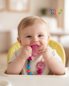Home Baby Silicone Pacifier Clip Holder with Pink Pacifier