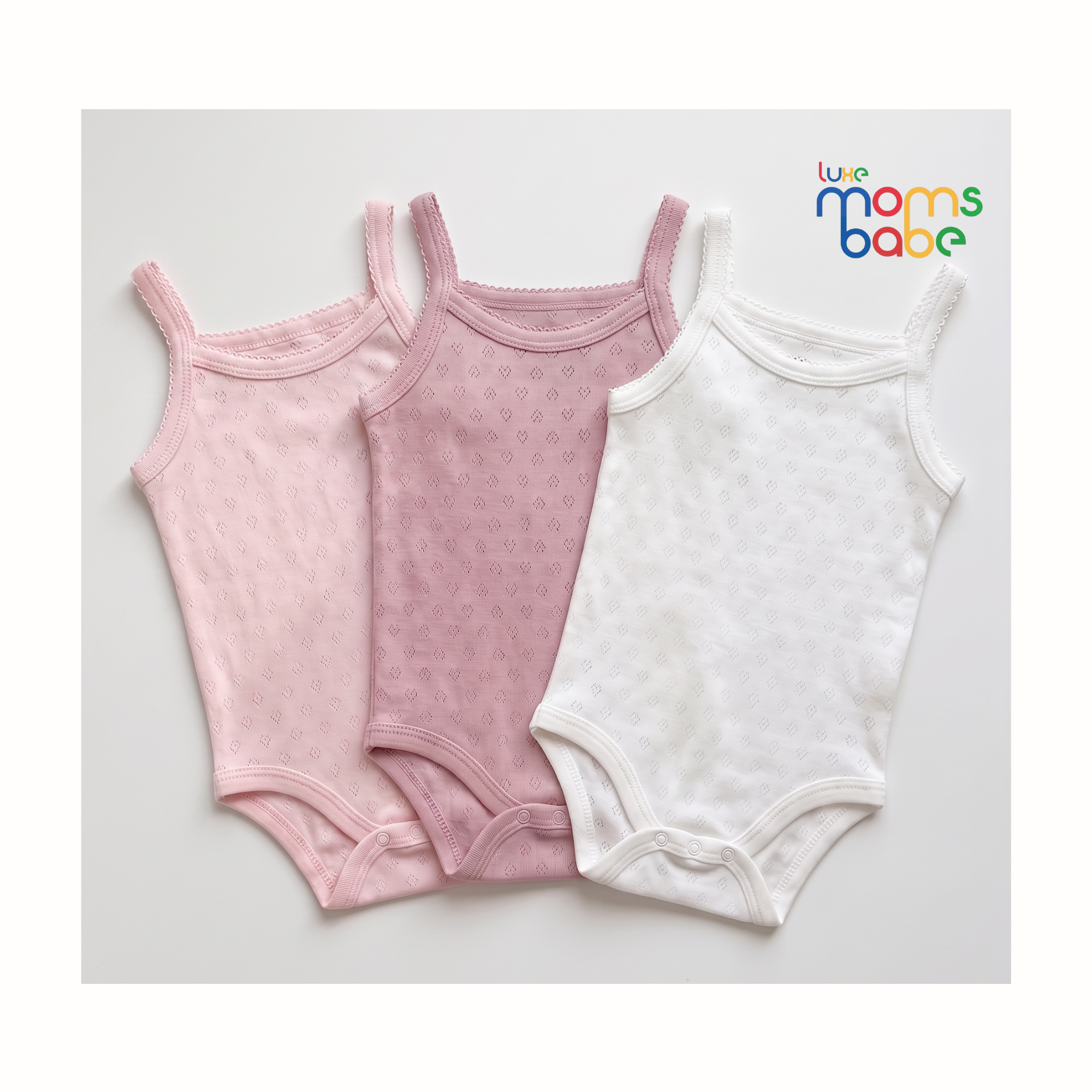 3 pack baby girl cotton singlet bodysuits – soft pointelle knit sleeveless onesies (0–24 months