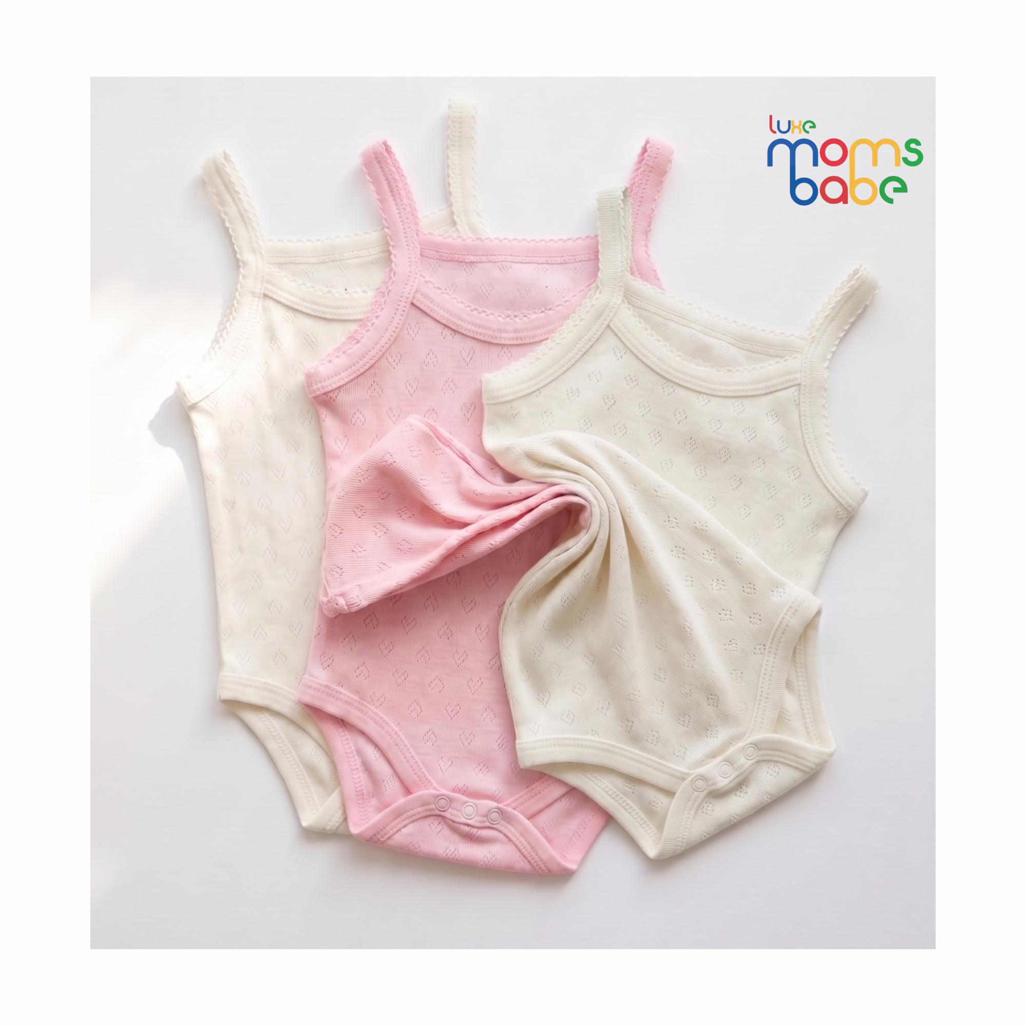 3 pack baby girl cotton singlet bodysuits – soft pointelle knit sleeveless onesies (0–24 months