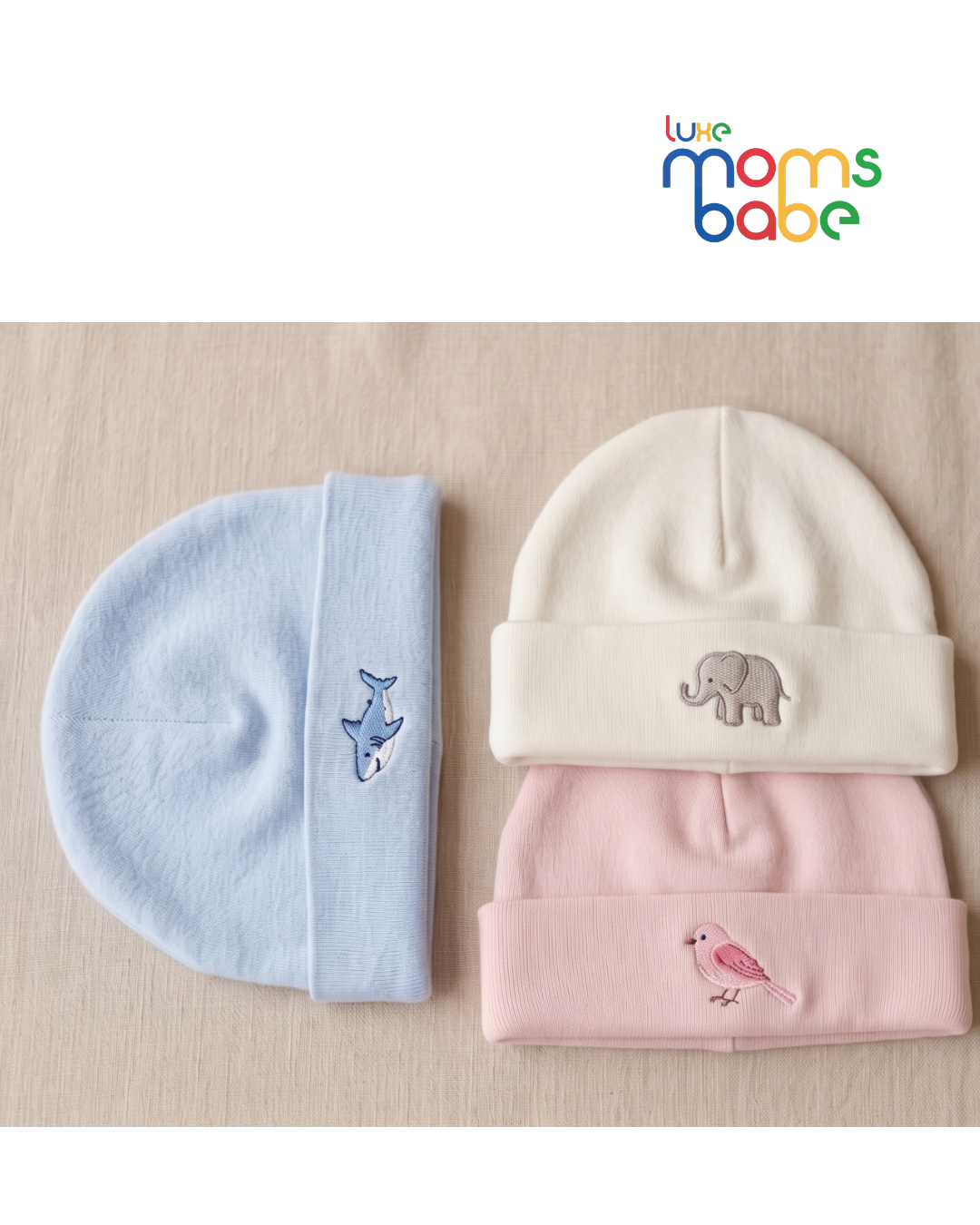 newborn baby cotton beanie caps set – soft & breathable (0–12 months)