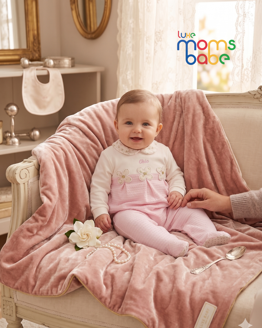 baby girl pink & white cotton babygrow – floral chic romper (3–18 months) baby girl pink & white cotton babygrow – floral chic romper (3–18 months)