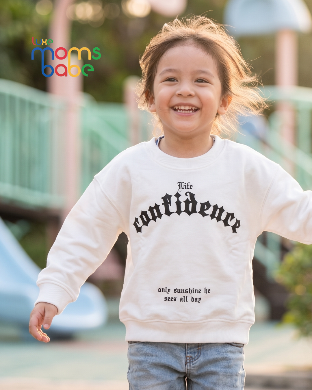 kids confidence graphic sweatshirt – cotton crewneck kids confidence graphic sweatshirt – cotton crewneck