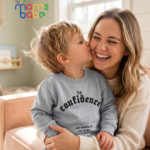 kids confidence graphic sweatshirt – cotton crewneck