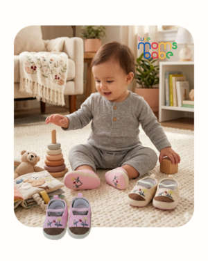 baby first walker shoes – floral embroidered soft sole sneakers (6–18 months)
