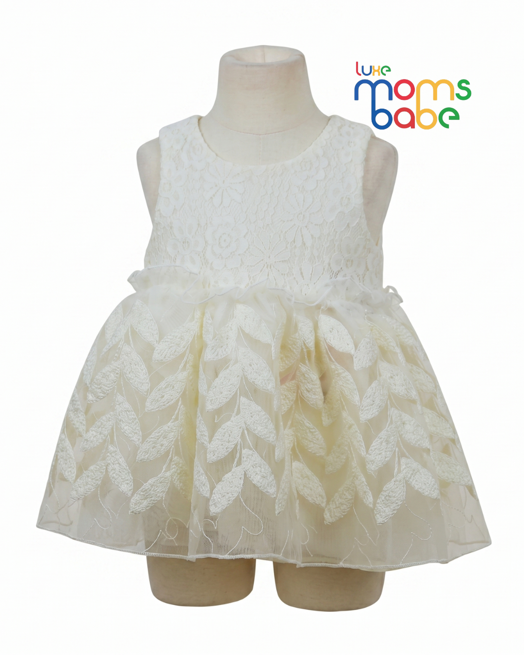 baby girl princess party dress – sleeveless floral embroidered mesh tulle frock (3–18 months)