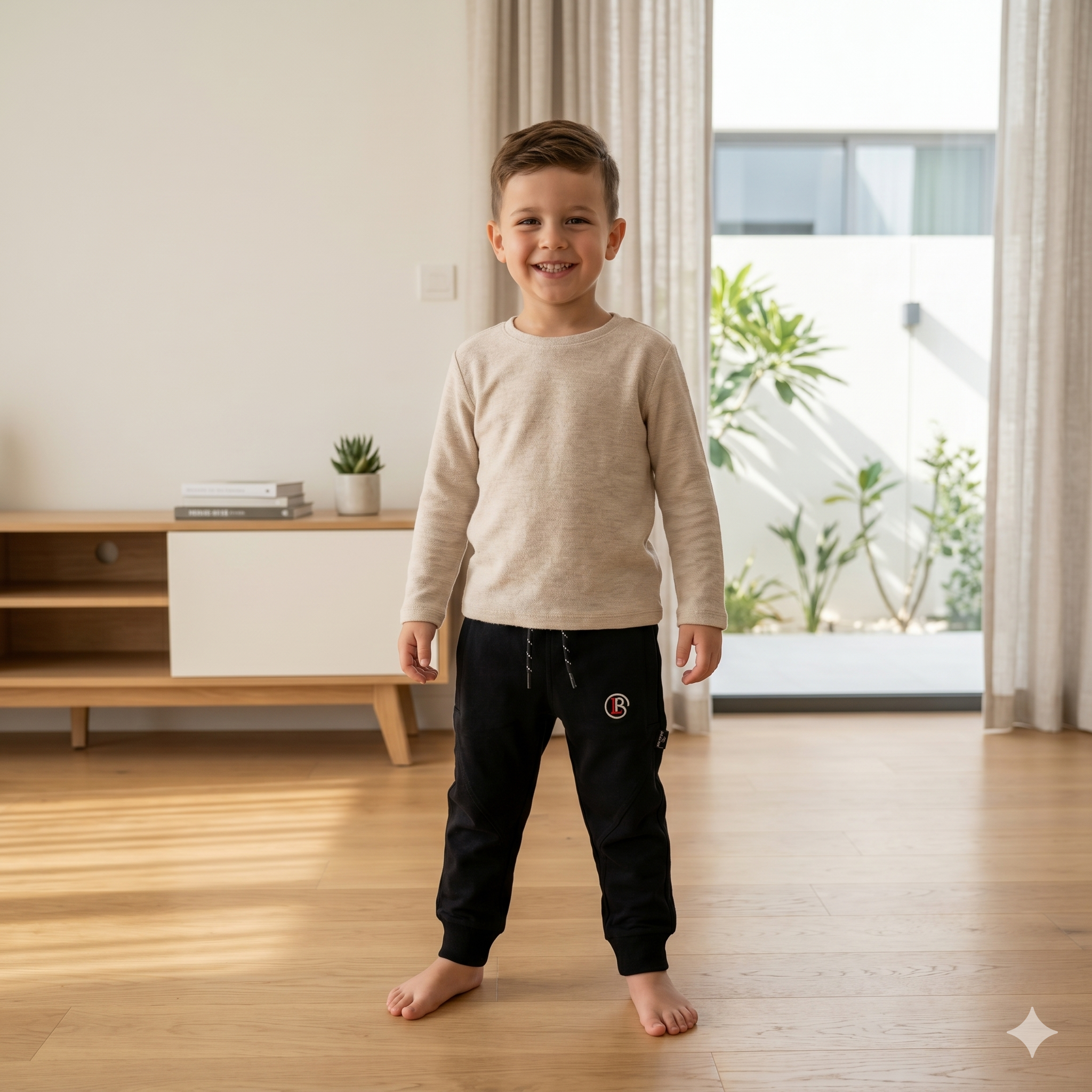 kids cotton jogger pants with drawstring waist & ribbed cuffs (1–6 years) kids cotton jogger pants with drawstring waist & ribbed cuffs (1–6 years)