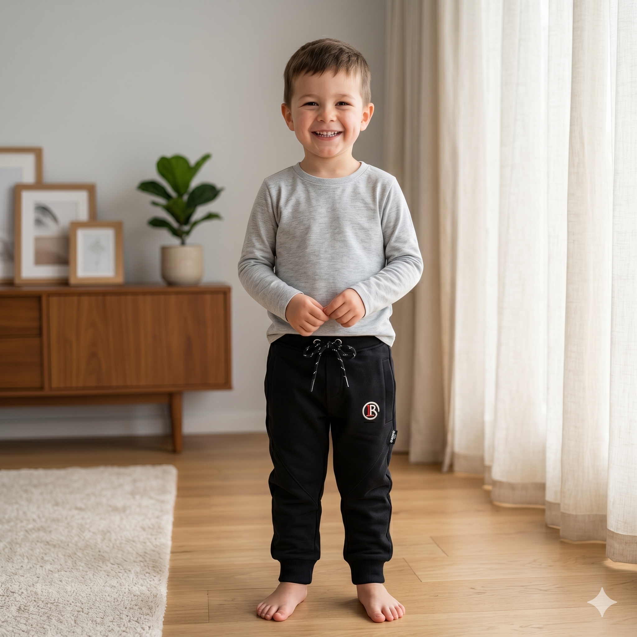 kids cotton jogger pants with drawstring waist & ribbed cuffs (1–6 years) kids cotton jogger pants with drawstring waist & ribbed cuffs (1–6 years)