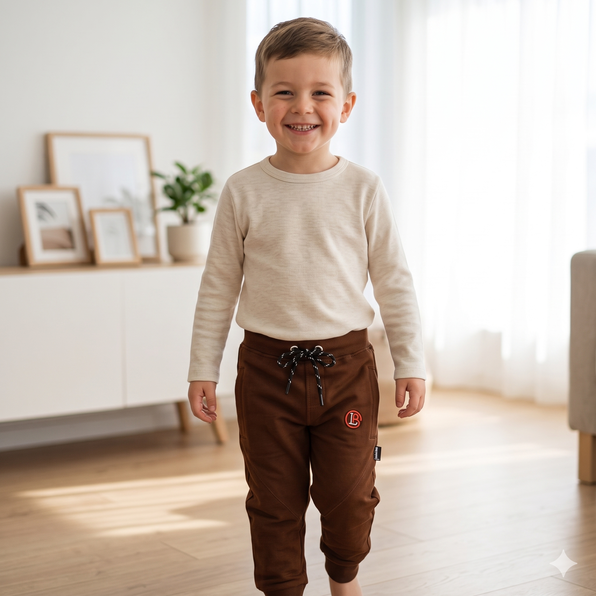 kids cotton jogger pants with drawstring waist & ribbed cuffs (1–6 years) kids cotton jogger pants with drawstring waist & ribbed cuffs (1–6 years)