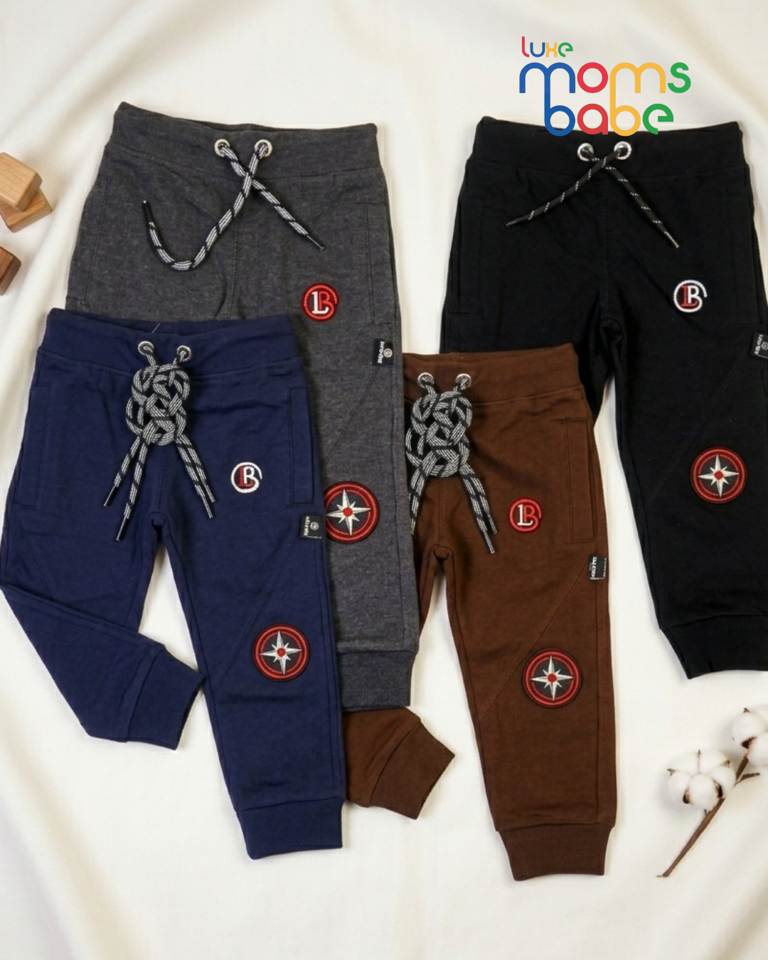 kids cotton jogger pants with drawstring waist & ribbed cuffs (1–6 years) kids cotton jogger pants with drawstring waist & ribbed cuffs (1–6 years)