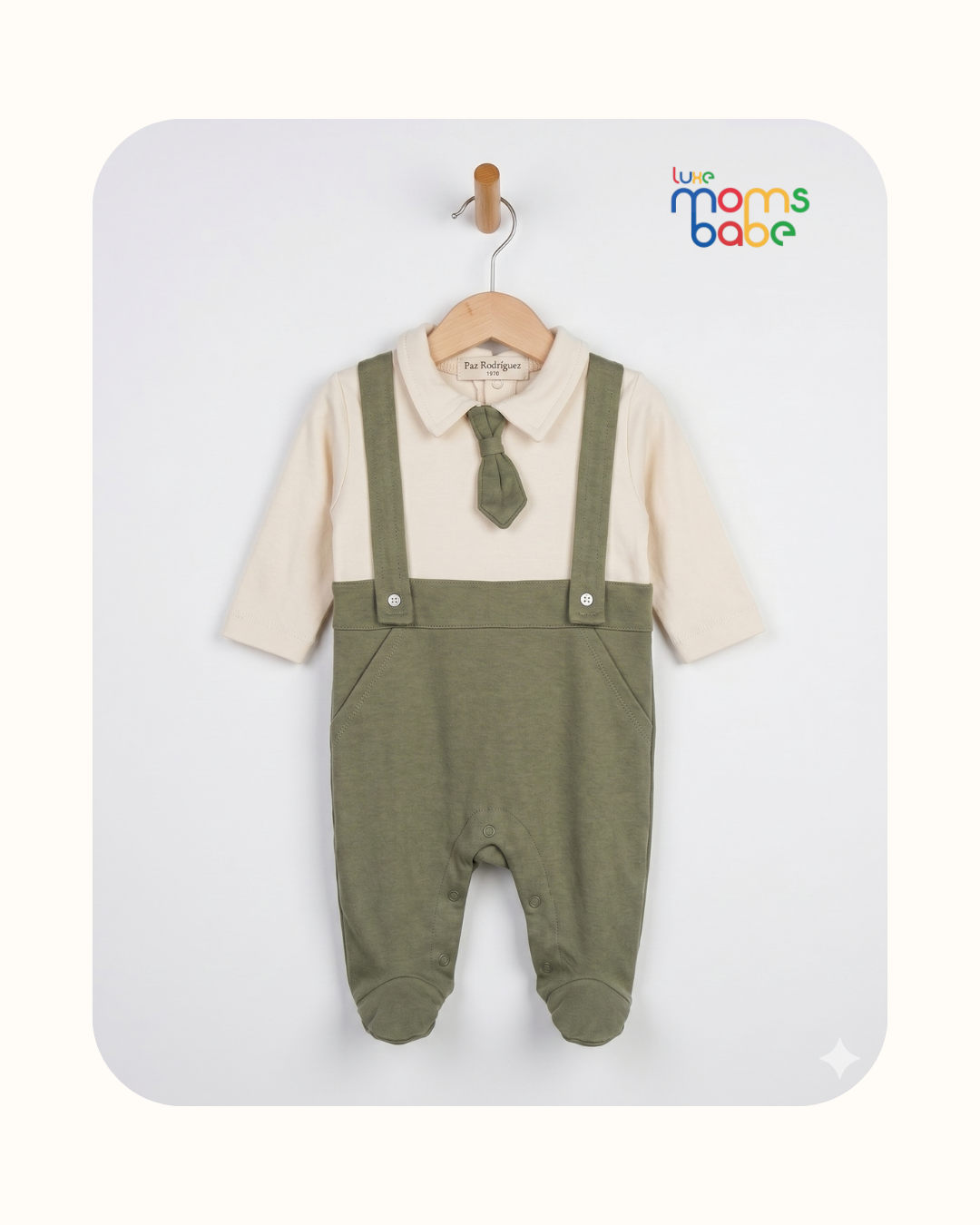 baby boy mock suit romper – 100% cotton formal outfit with bow tie & suspender design (3–24 months)