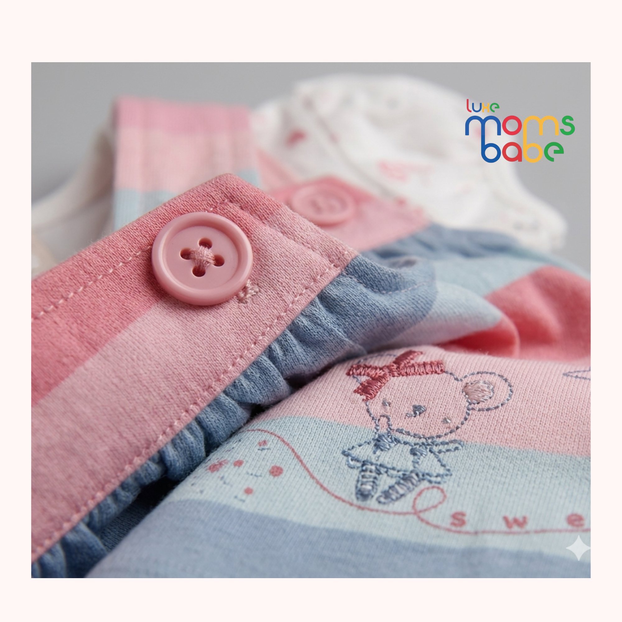 baby girl pinafore dress set (0–9 months) | soft cotton striped outfit