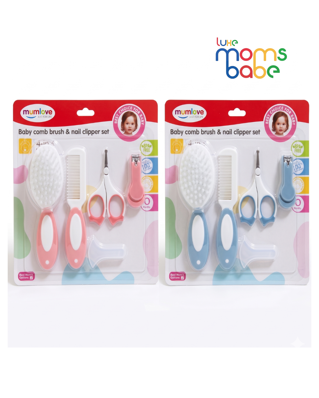 baby grooming kit 4 in 1 by mumlove – newborn care set (0+ months, bpa free)