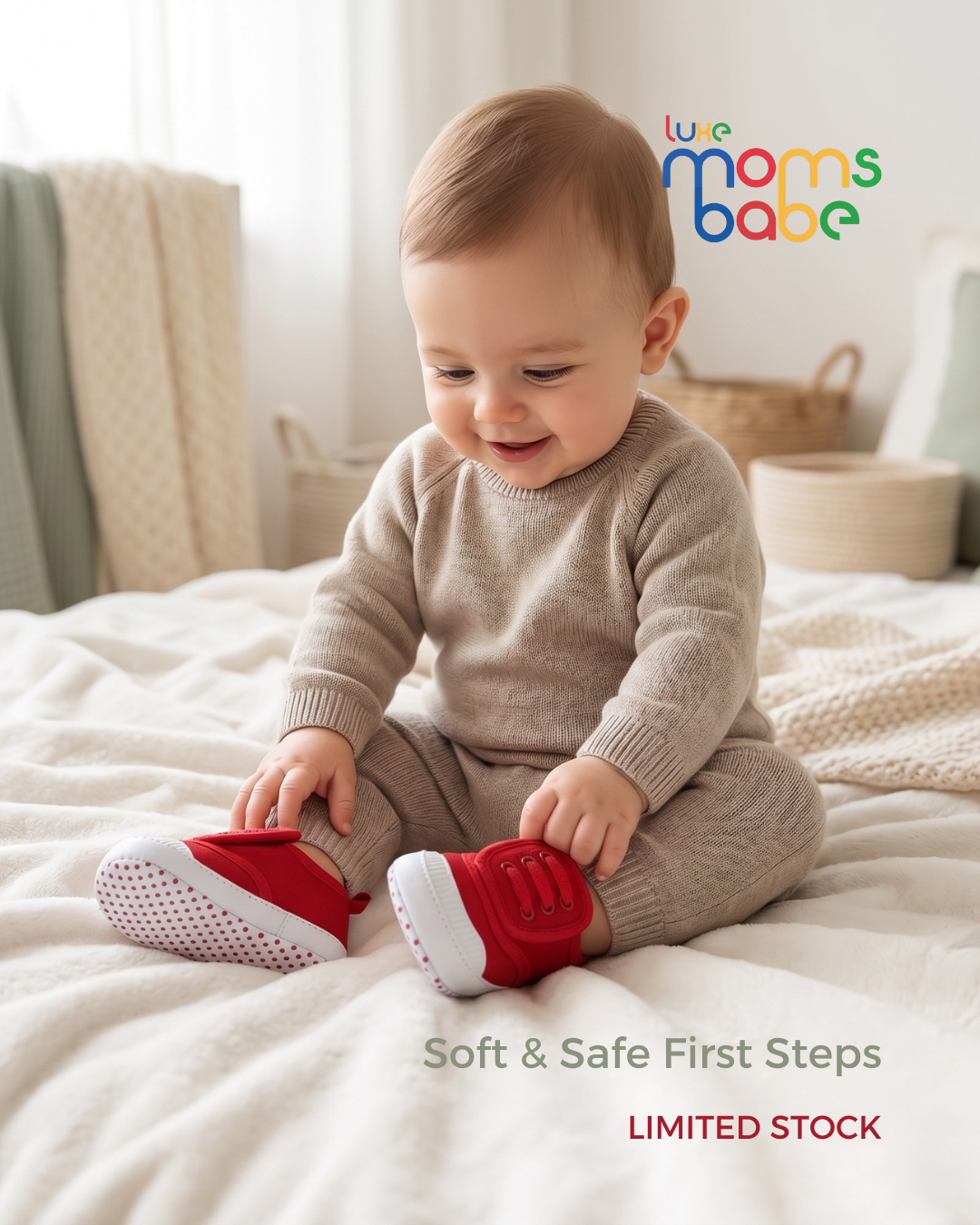 unisex baby toddler canvas sneakers – soft sole first walker shoes (6–18 months)