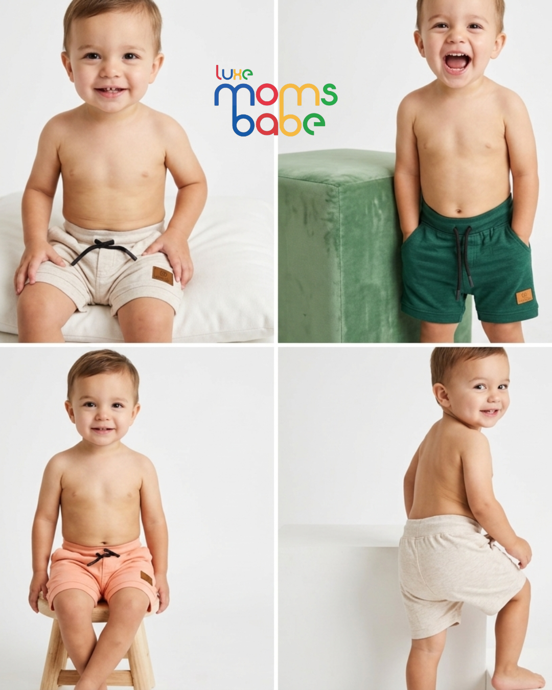 children’s cotton jogger shorts – elastic drawstring waist, soft & breathable (3 months – 5 years) children’s cotton jogger shorts – elastic drawstring waist, soft & breathable (3 months – 5 years)